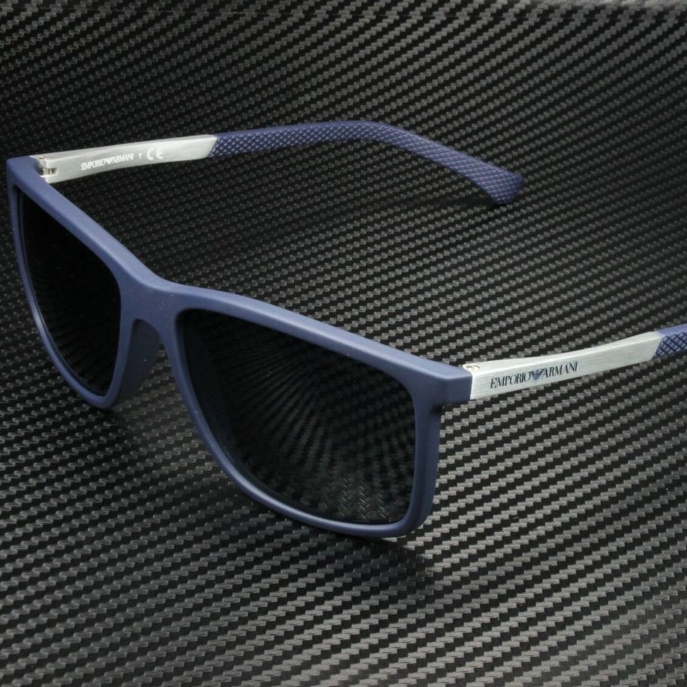 Emporio Armani Men's Blue Grey Rubber Sunglasses!
